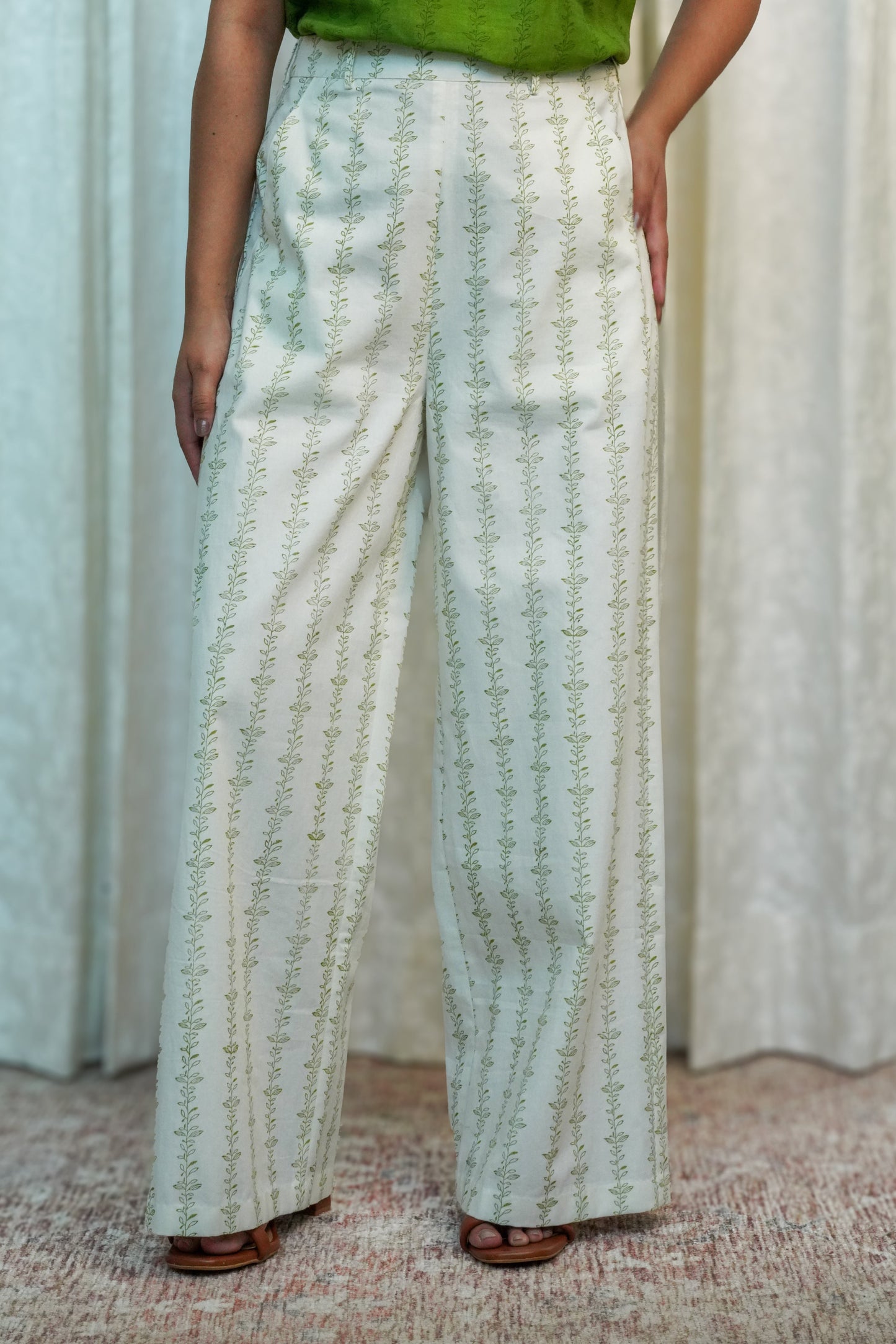 Ivory Mist Printed Pants