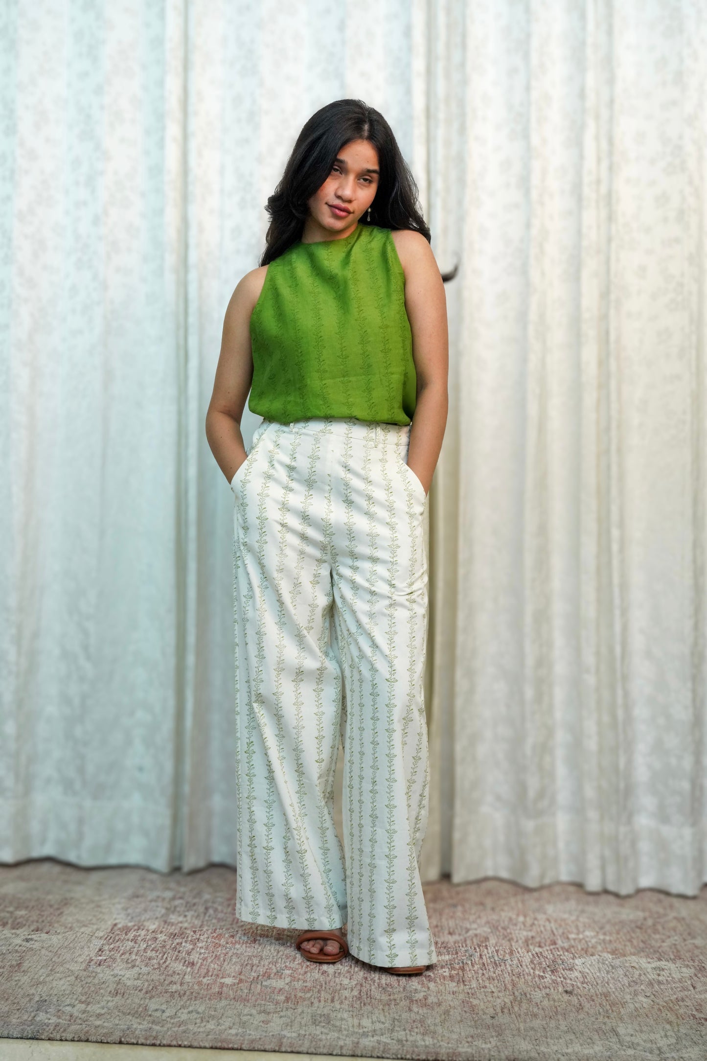 Ivory Mist Printed Pants