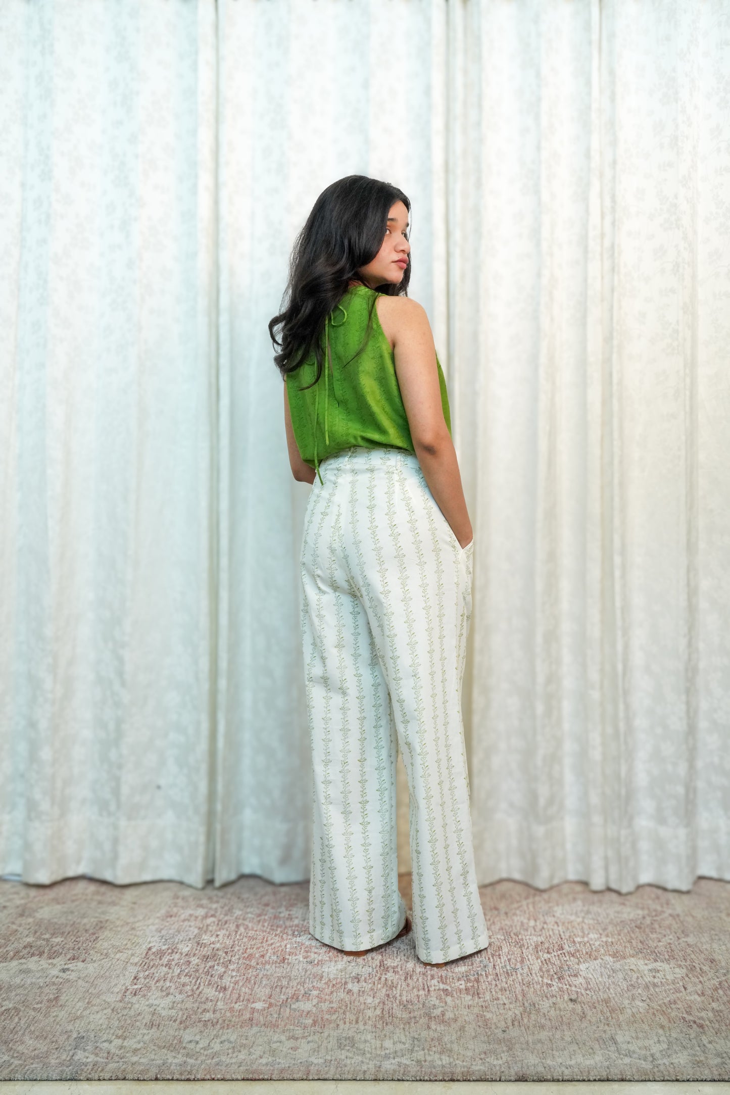 Ivory Mist Printed Pants