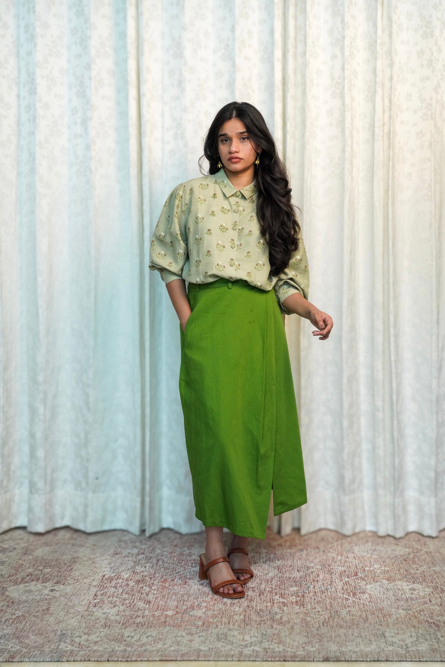 Wild Green Wrap Skirt