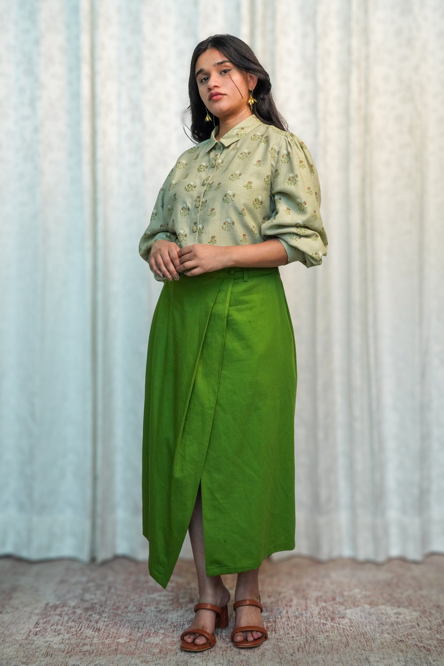 Wild Green Wrap Skirt