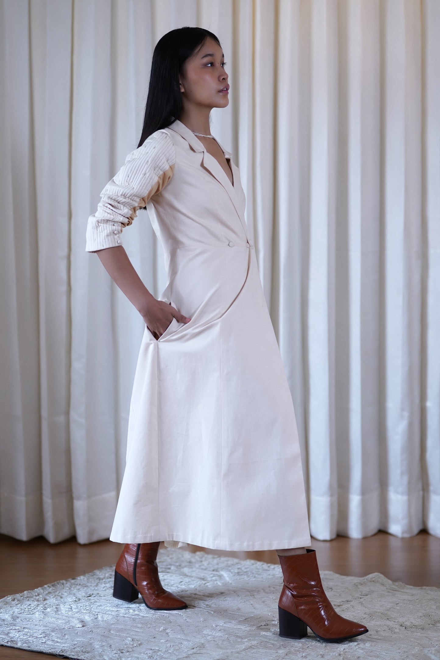 Quilted coat dress
