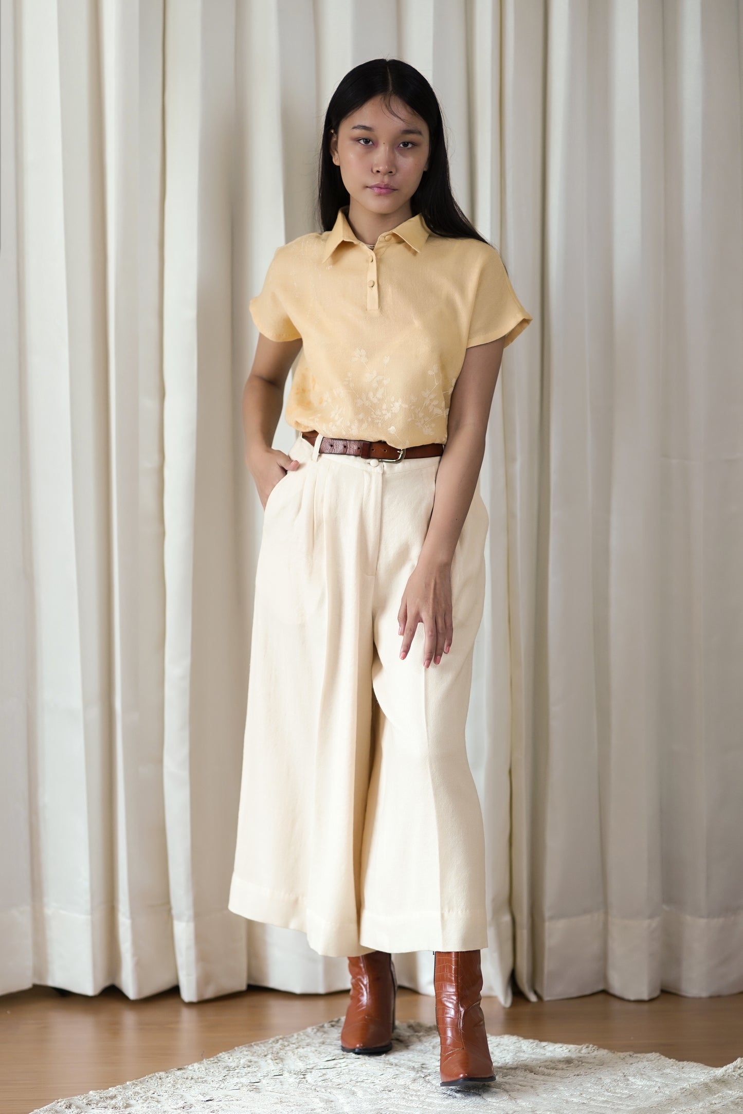 woolen yellow top