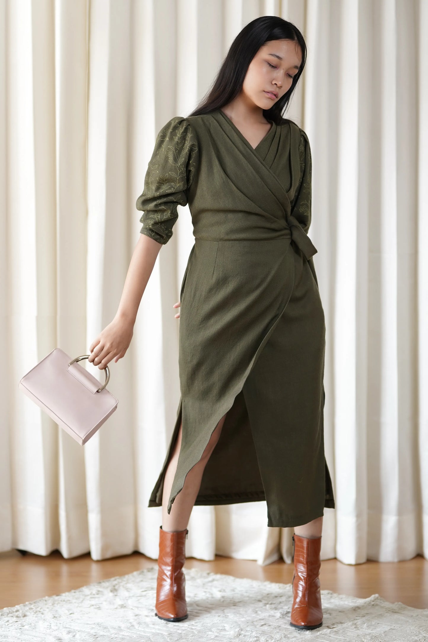 olive Wrap dress