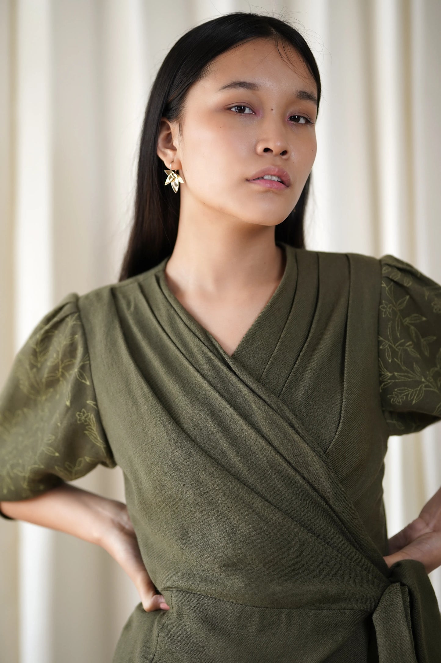 olive Wrap dress