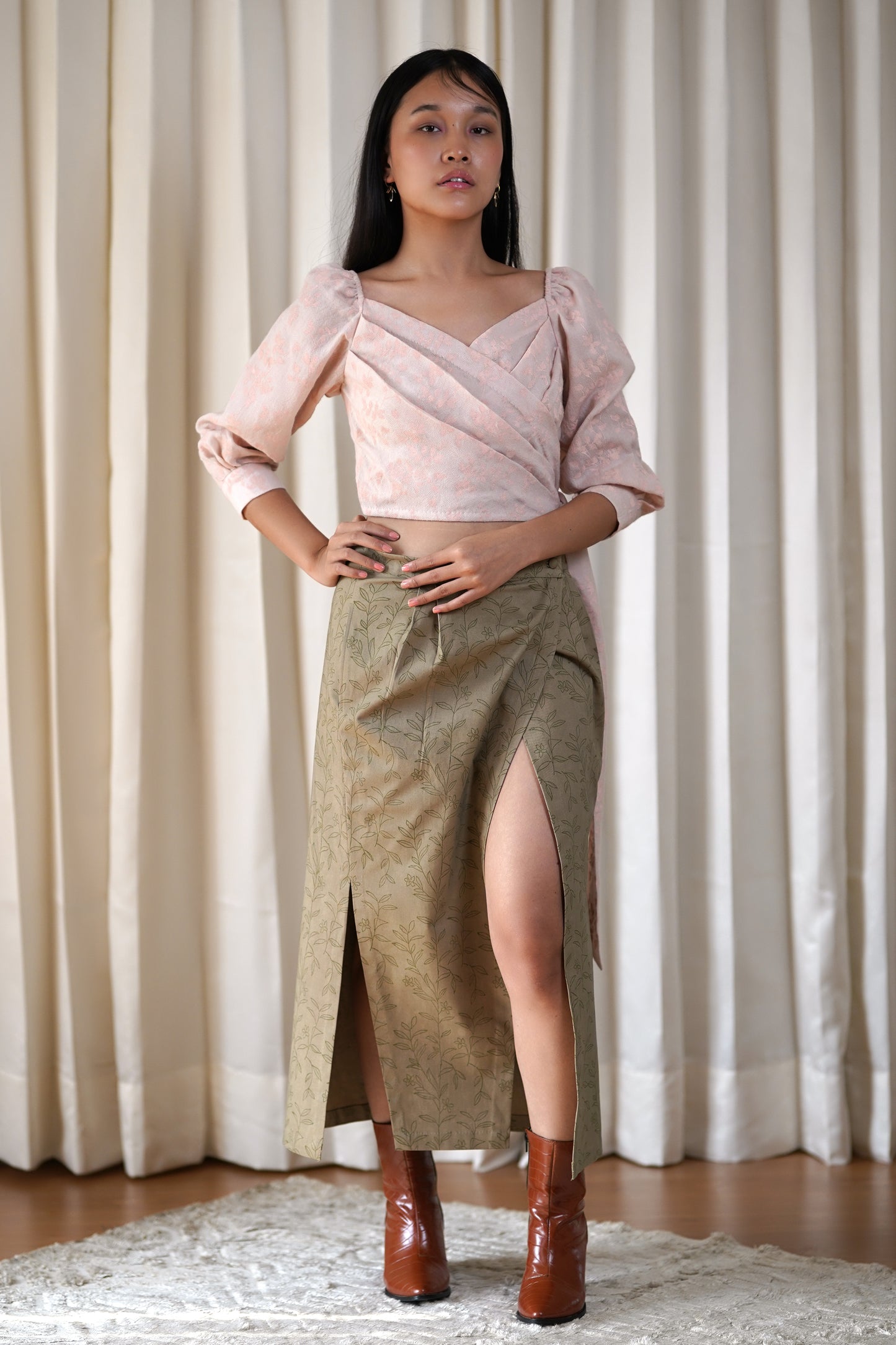 Blush wrap top