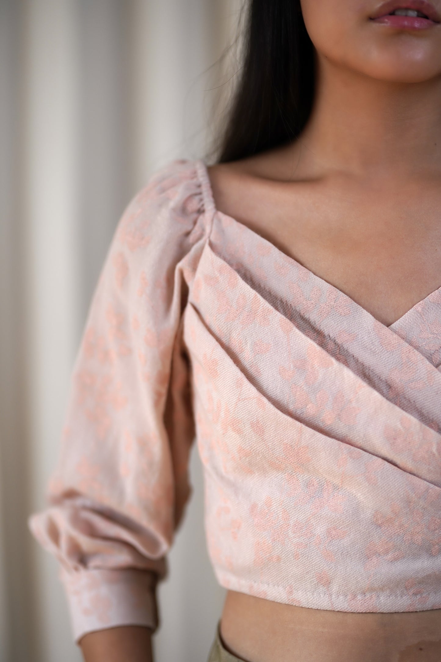 Blush wrap top