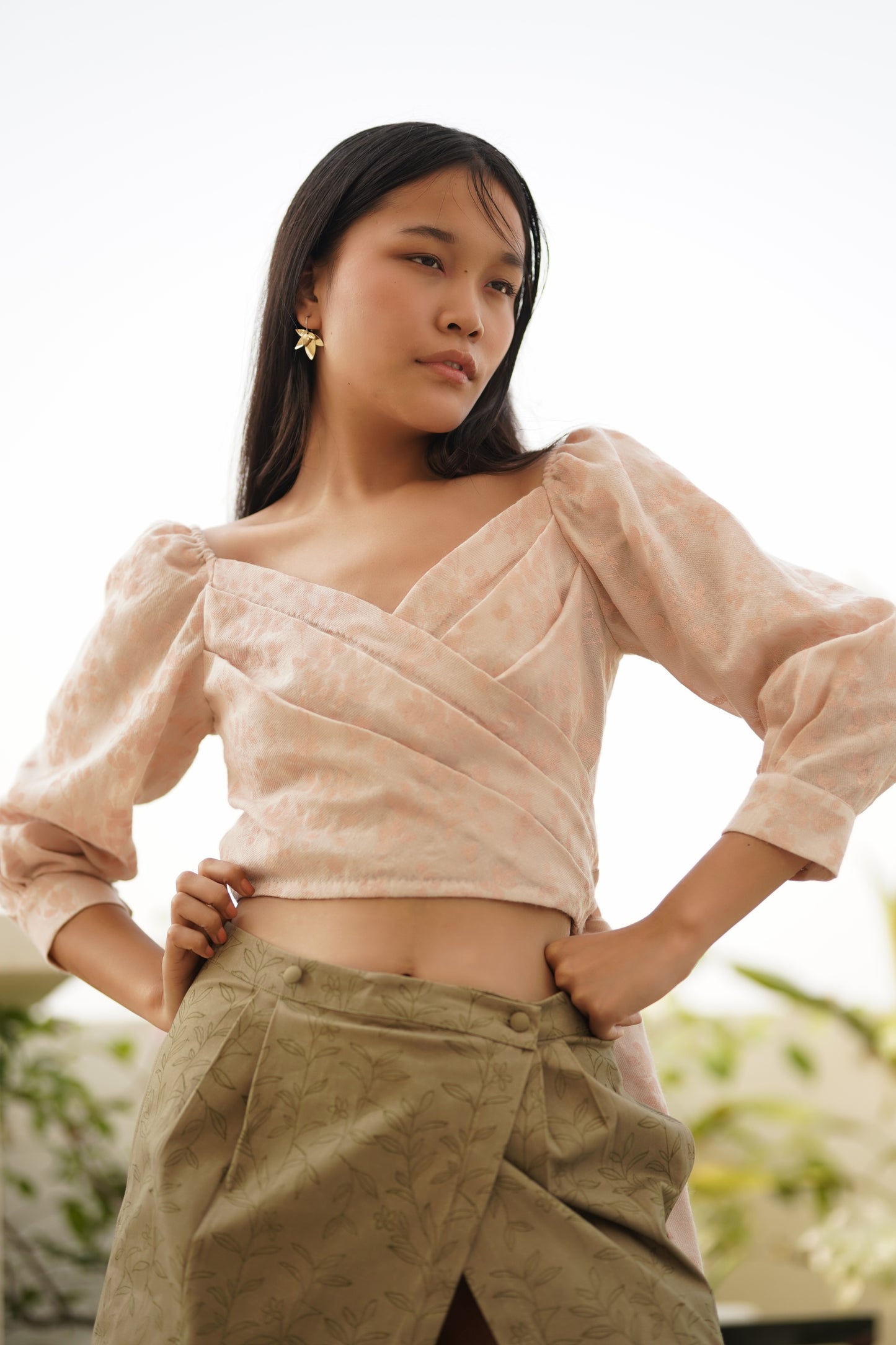 Blush wrap top