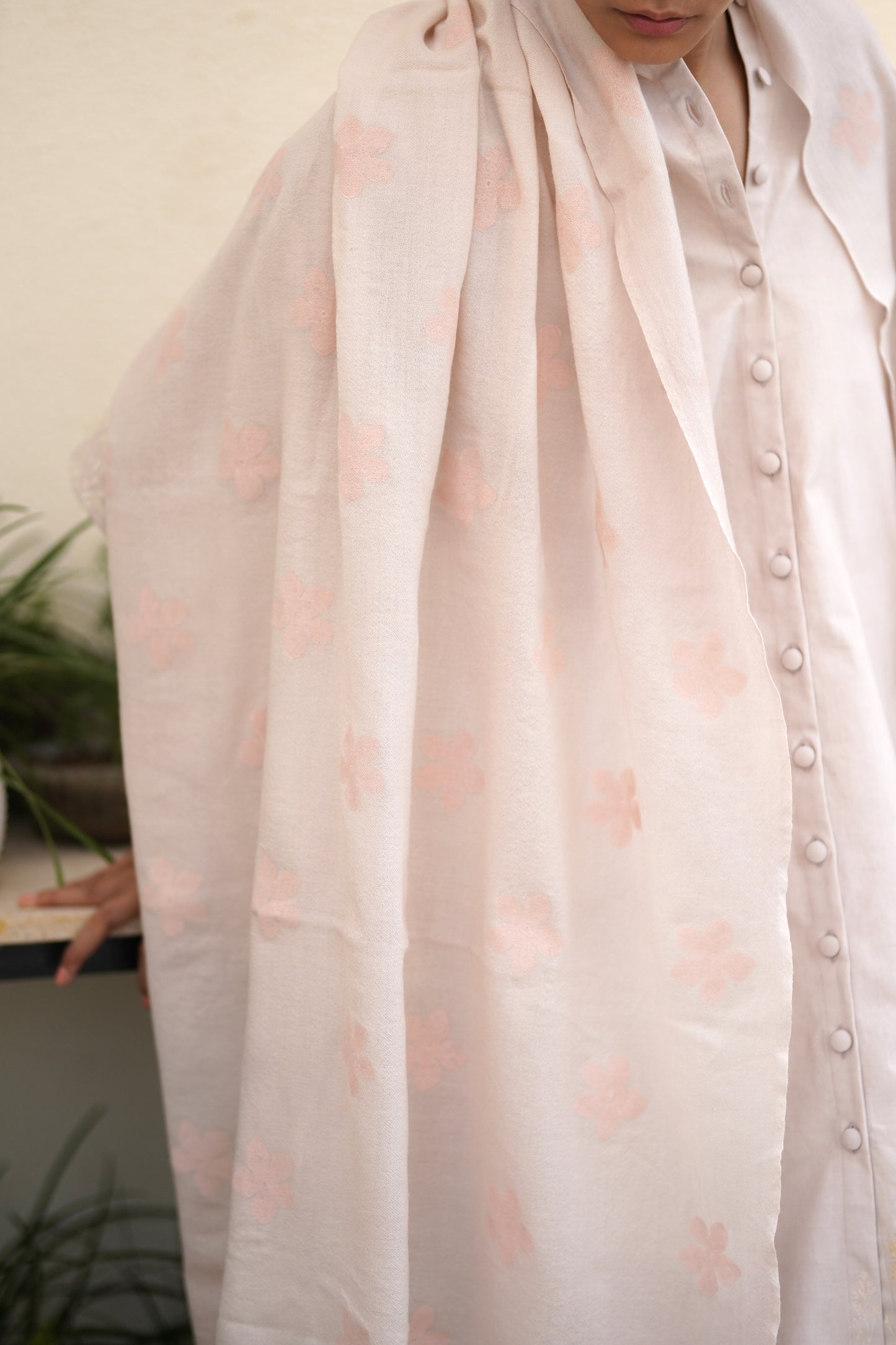 Blush printed shawl