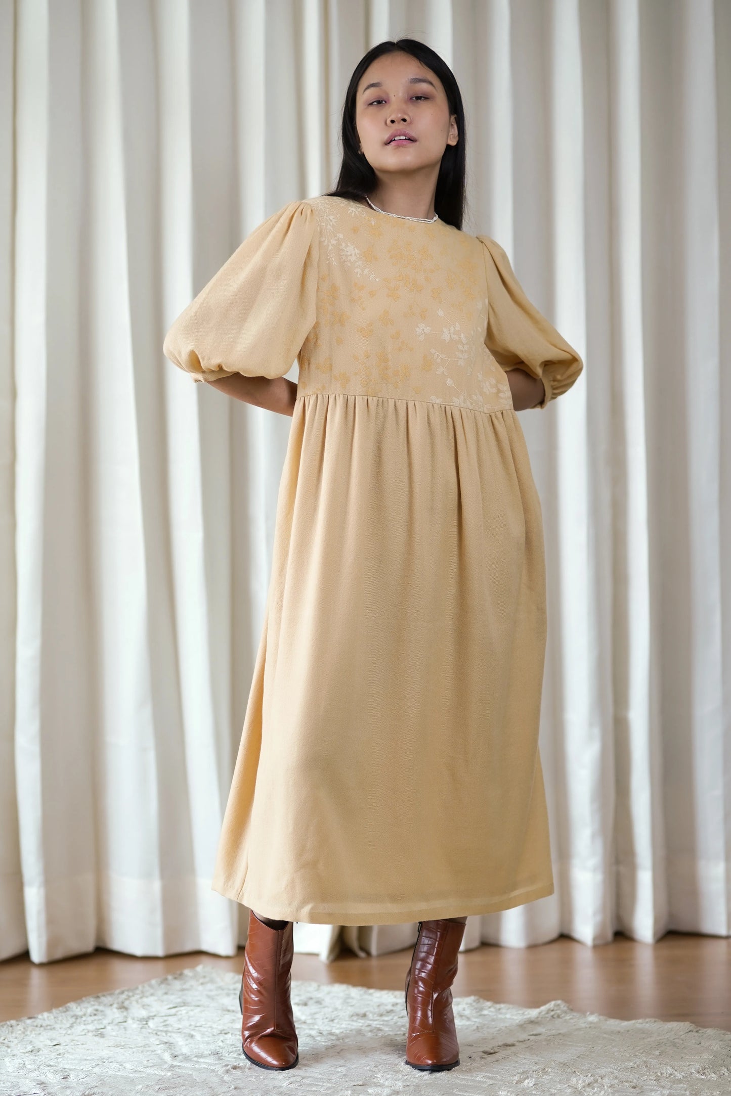 printed woolen dress