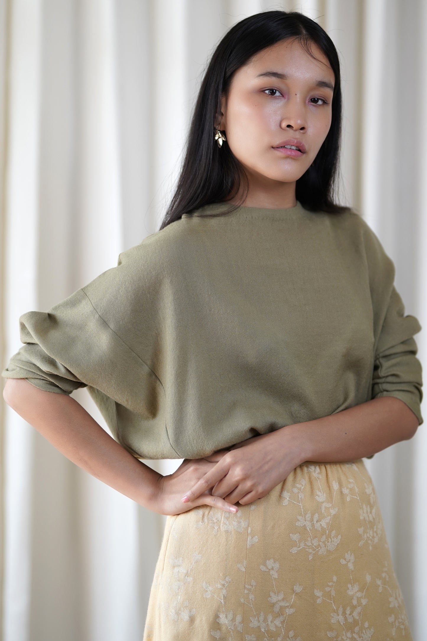 olive kimono top