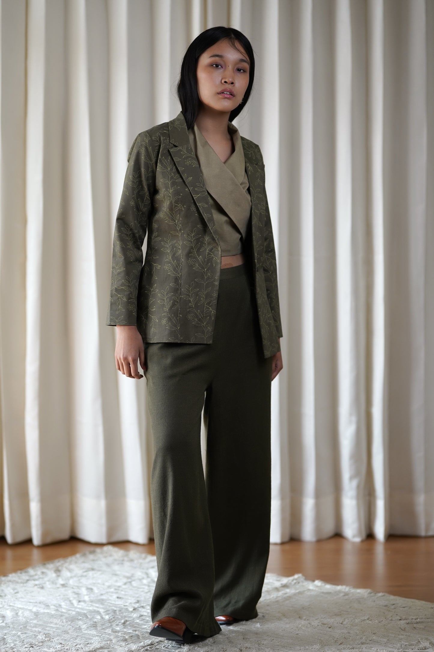 Flared maxi pants.