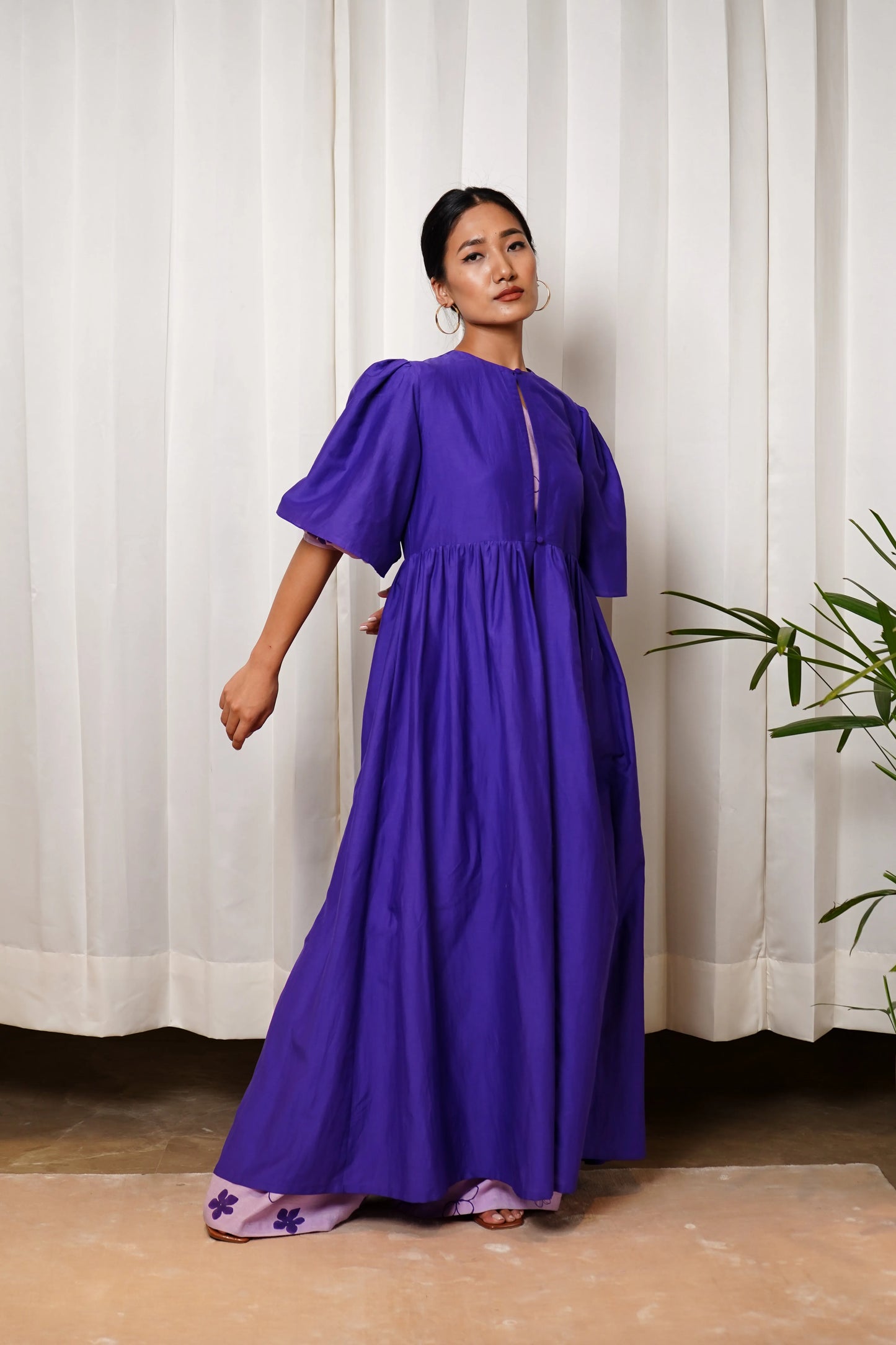 Purple cape dress