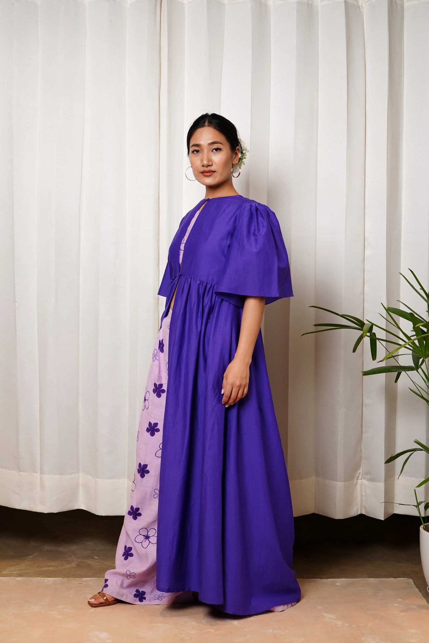 Purple cape dress