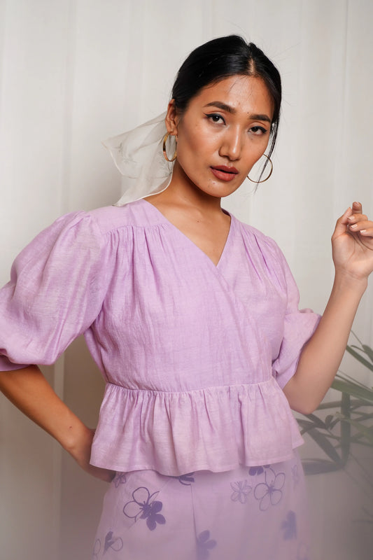 Lilac wrap top