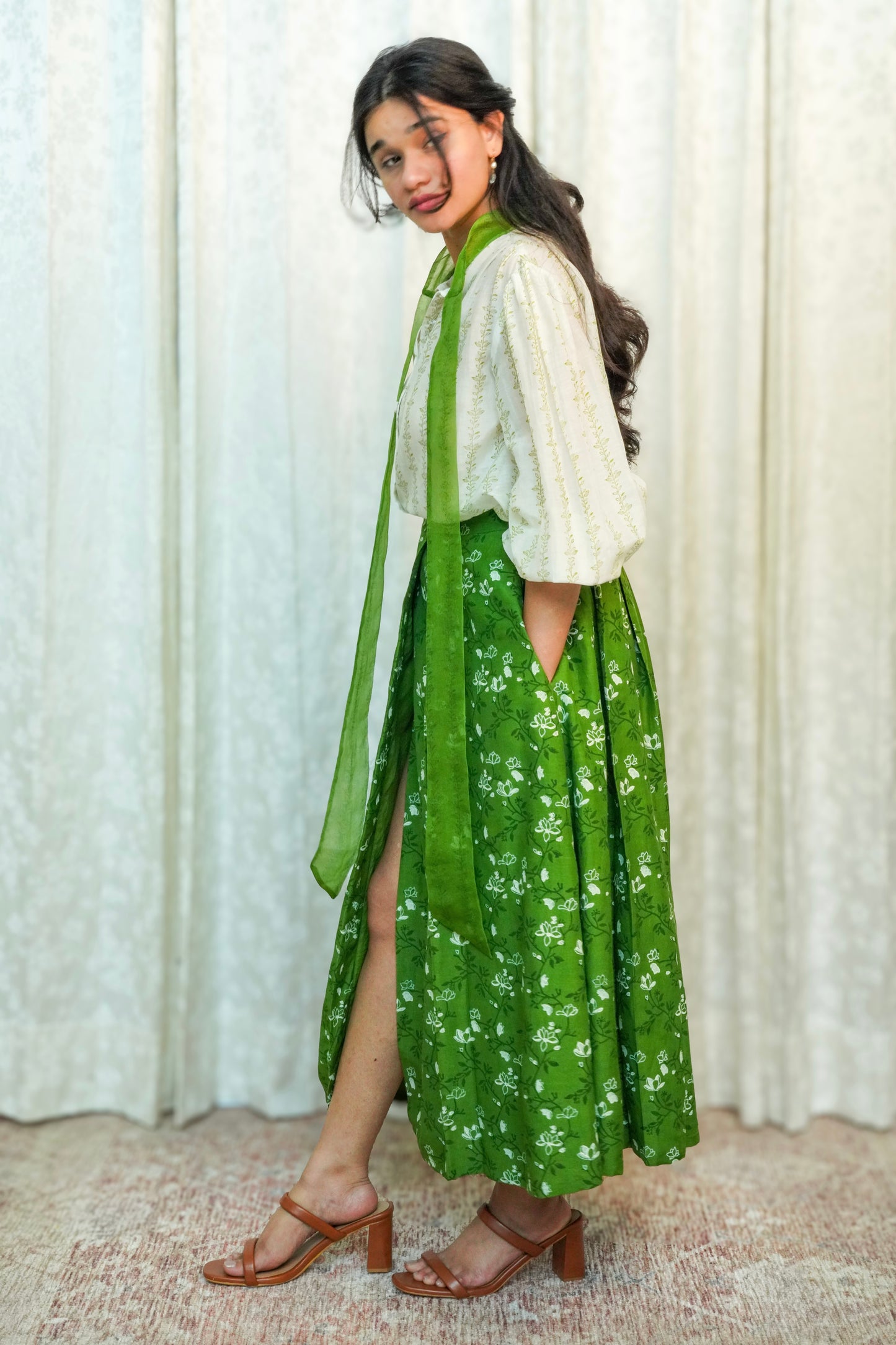 Wild Green Printed Skirt