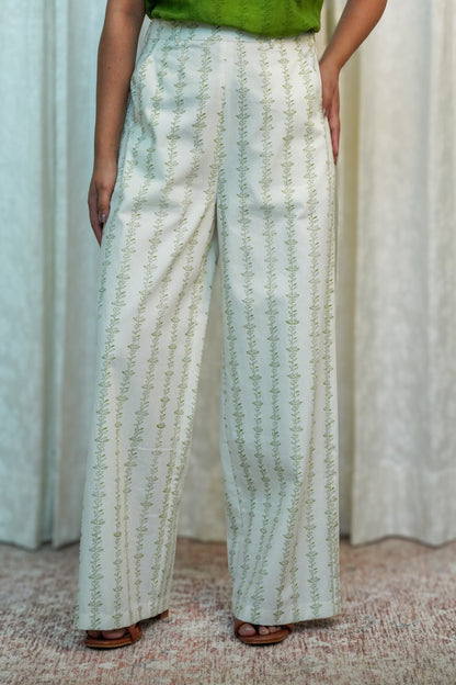 Ivory Mist Printed Pants