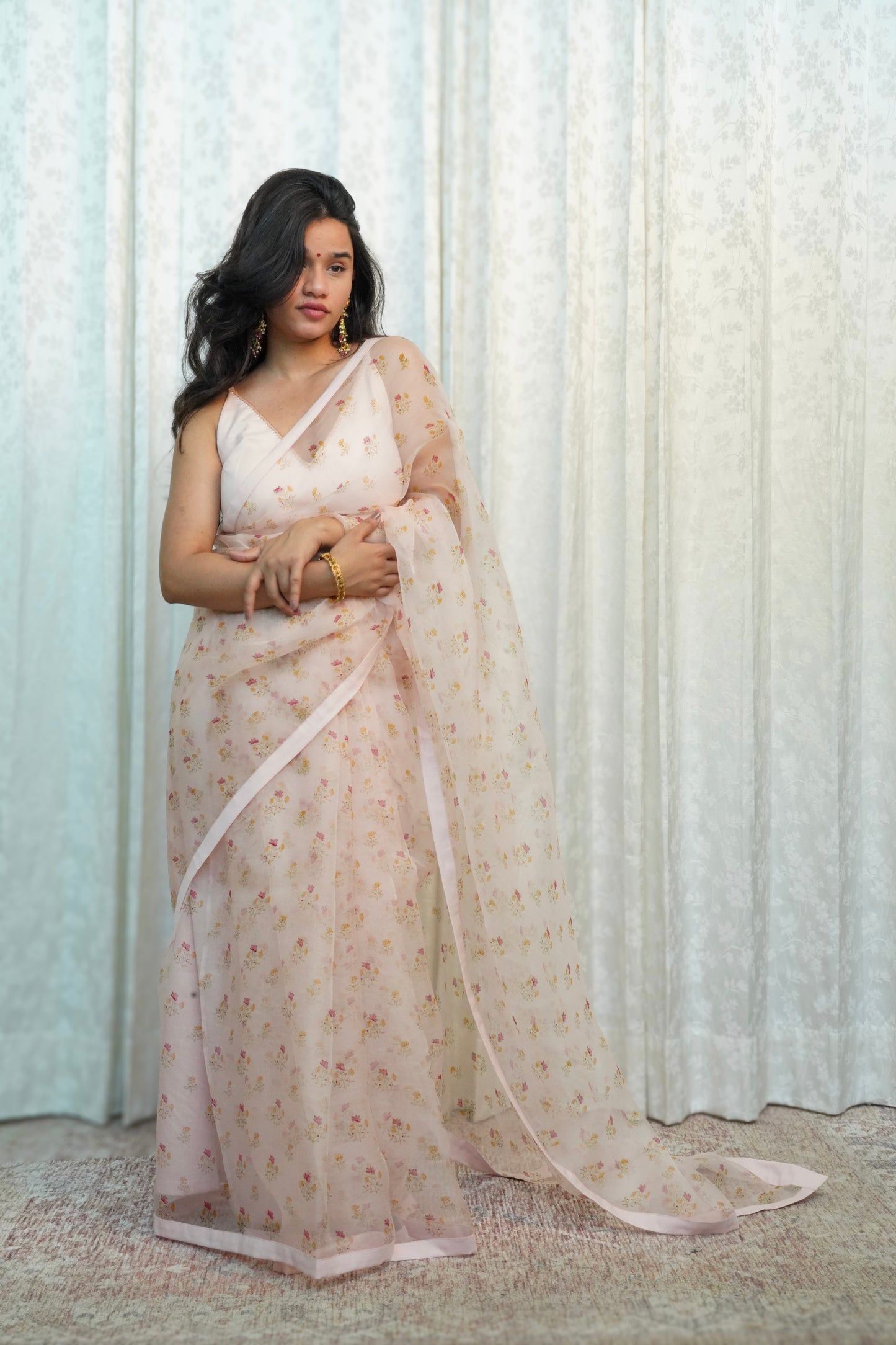 Pink Haze Wildflower Saree