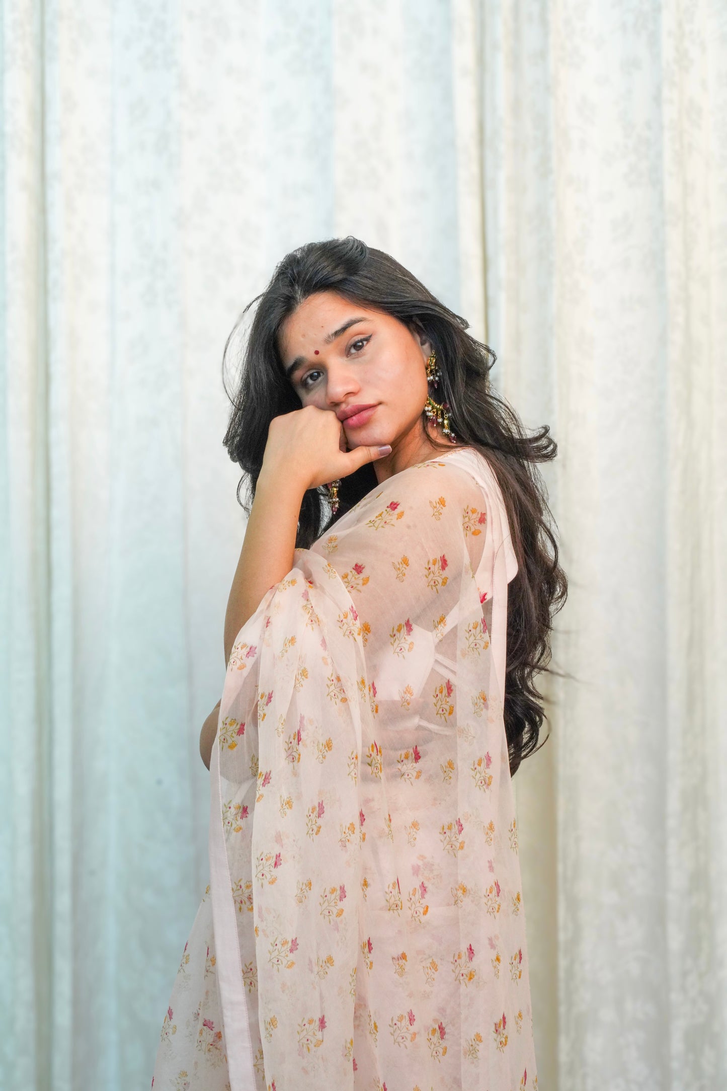 Pink Haze Wildflower Saree