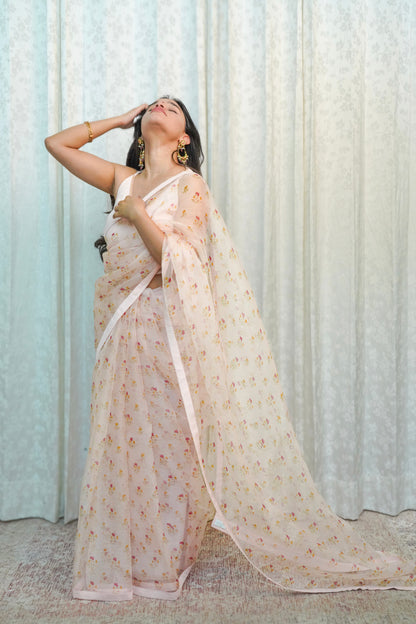Pink Haze Wildflower Saree