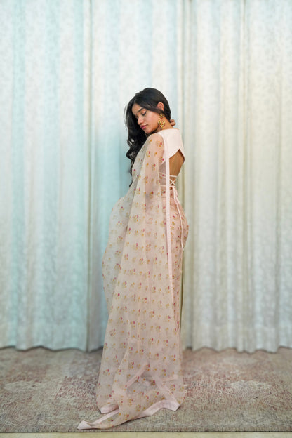 Pink Haze Wildflower Saree