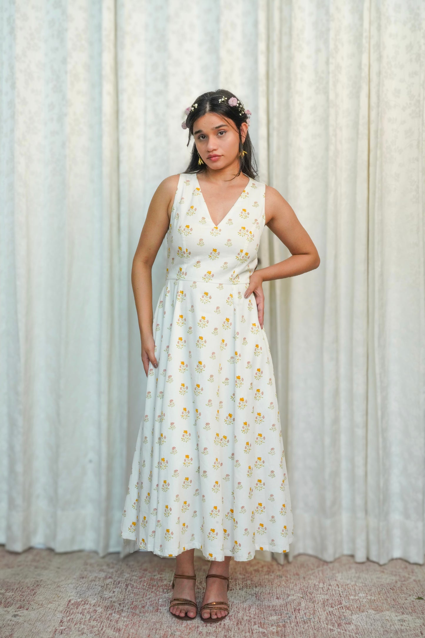 Ivory Wildflower Sprig Dress