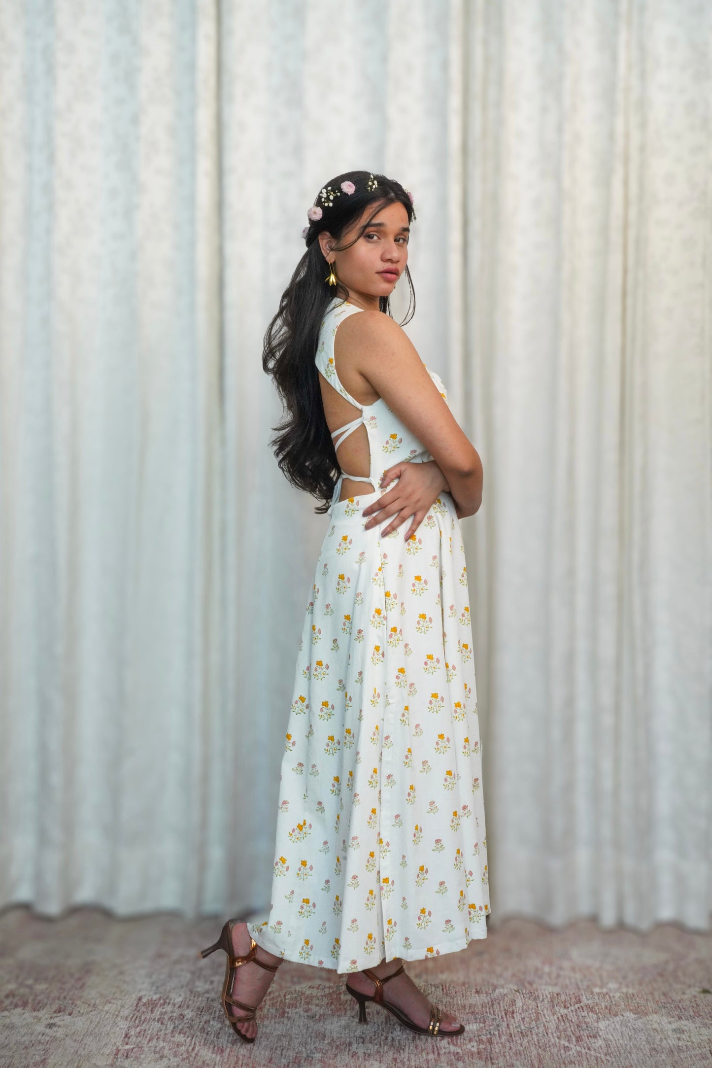 Ivory Wildflower Sprig Dress