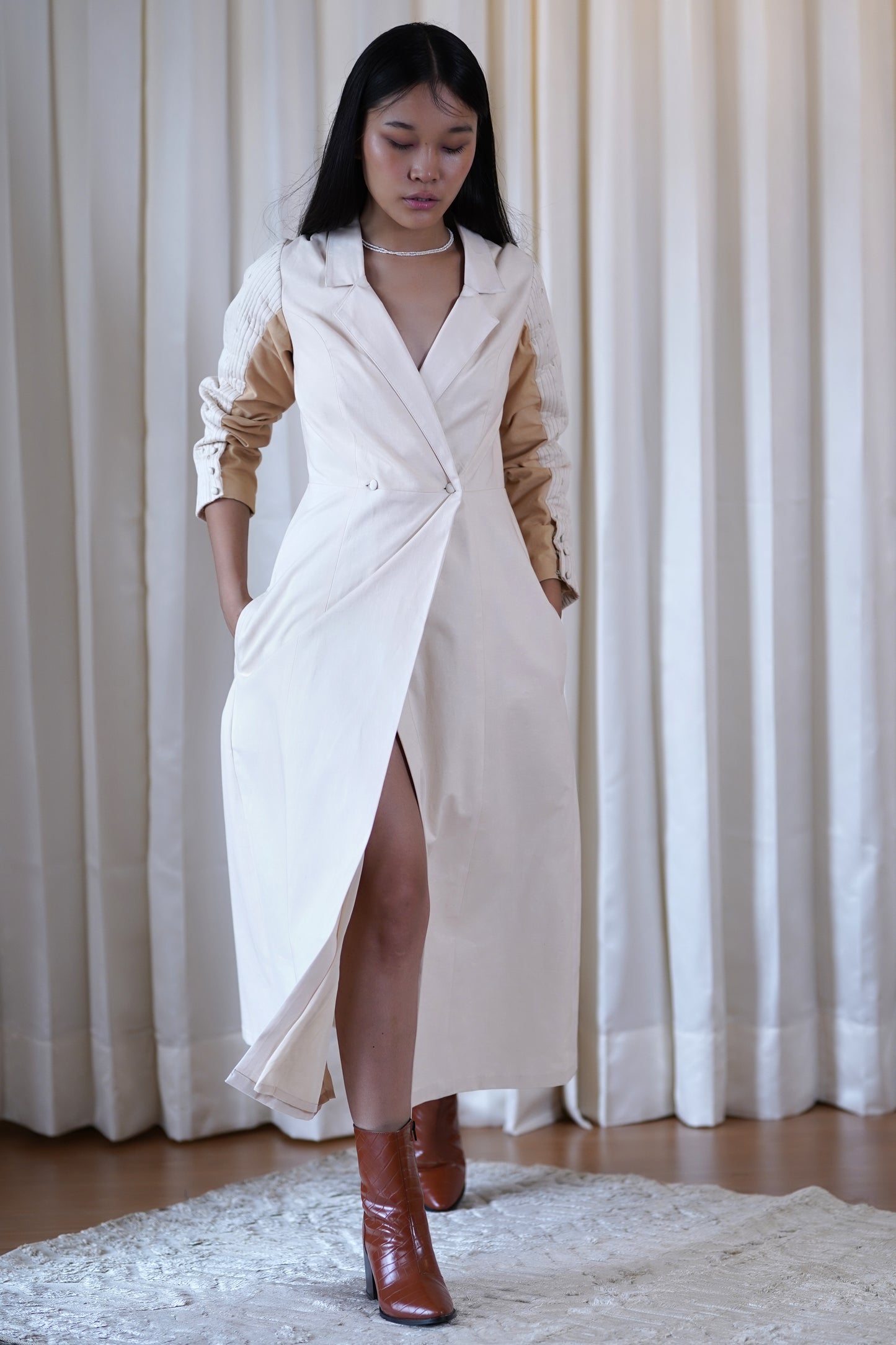Quilted coat dress
