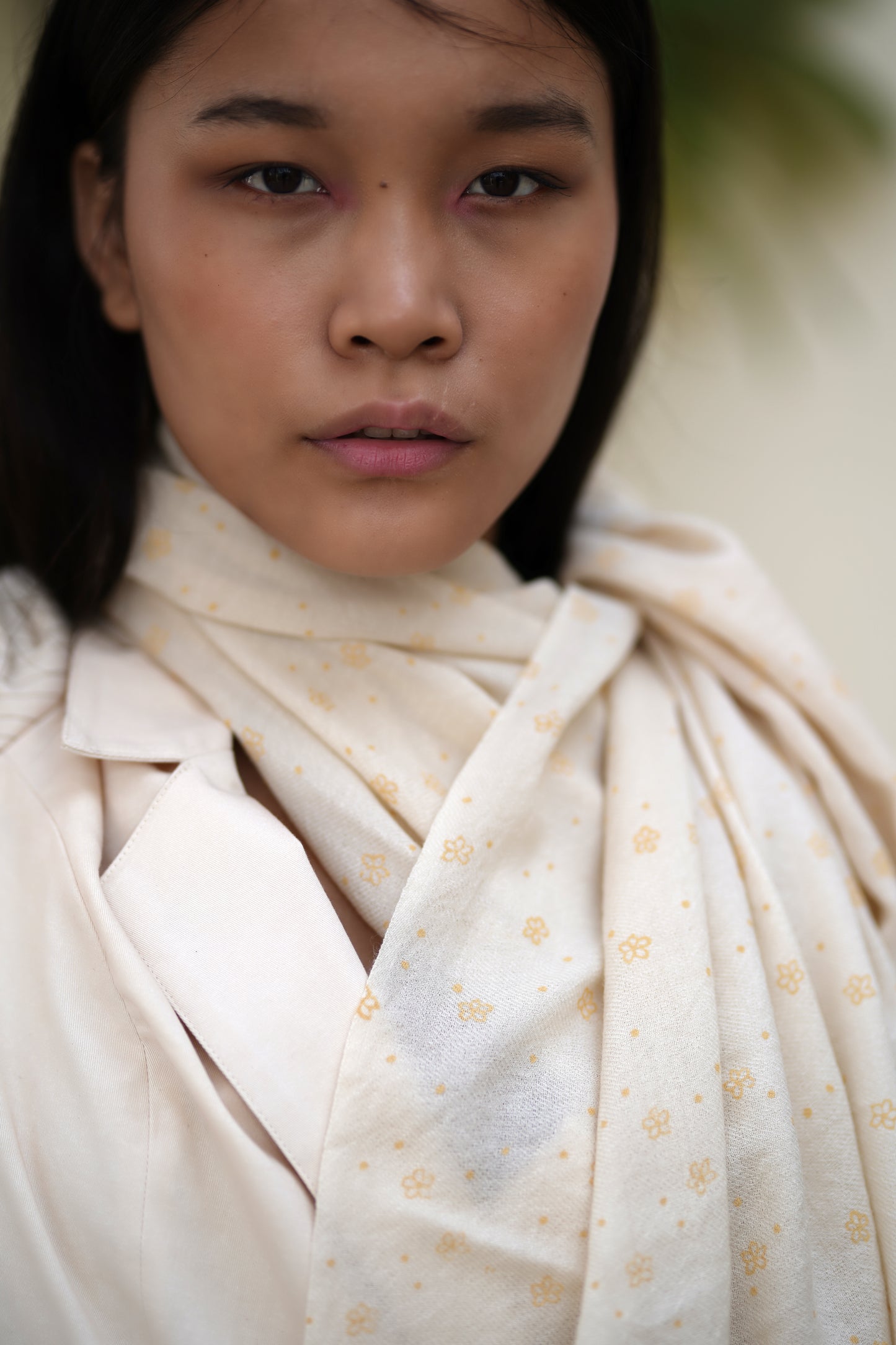 Printed ivory shawl
