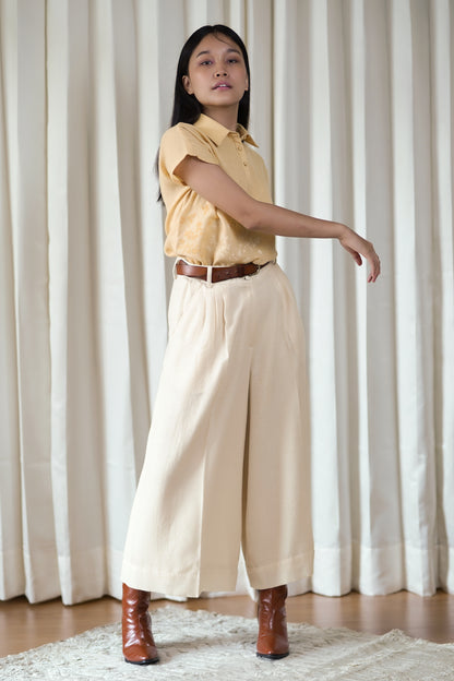 ivory pleated pants
