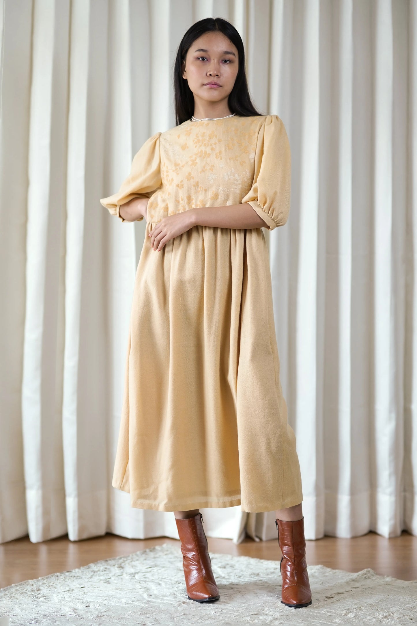 printed woolen dress