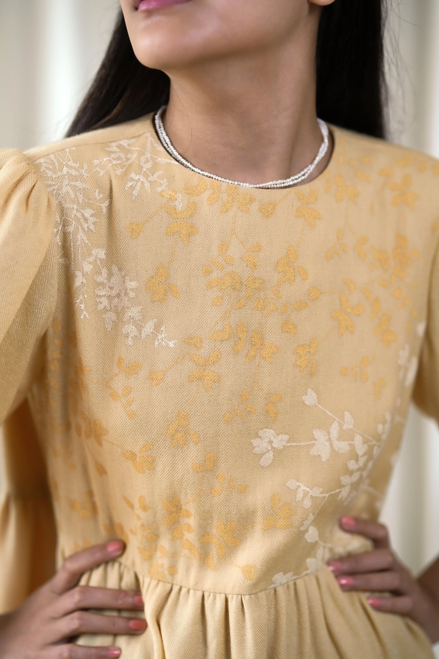 printed woolen dress