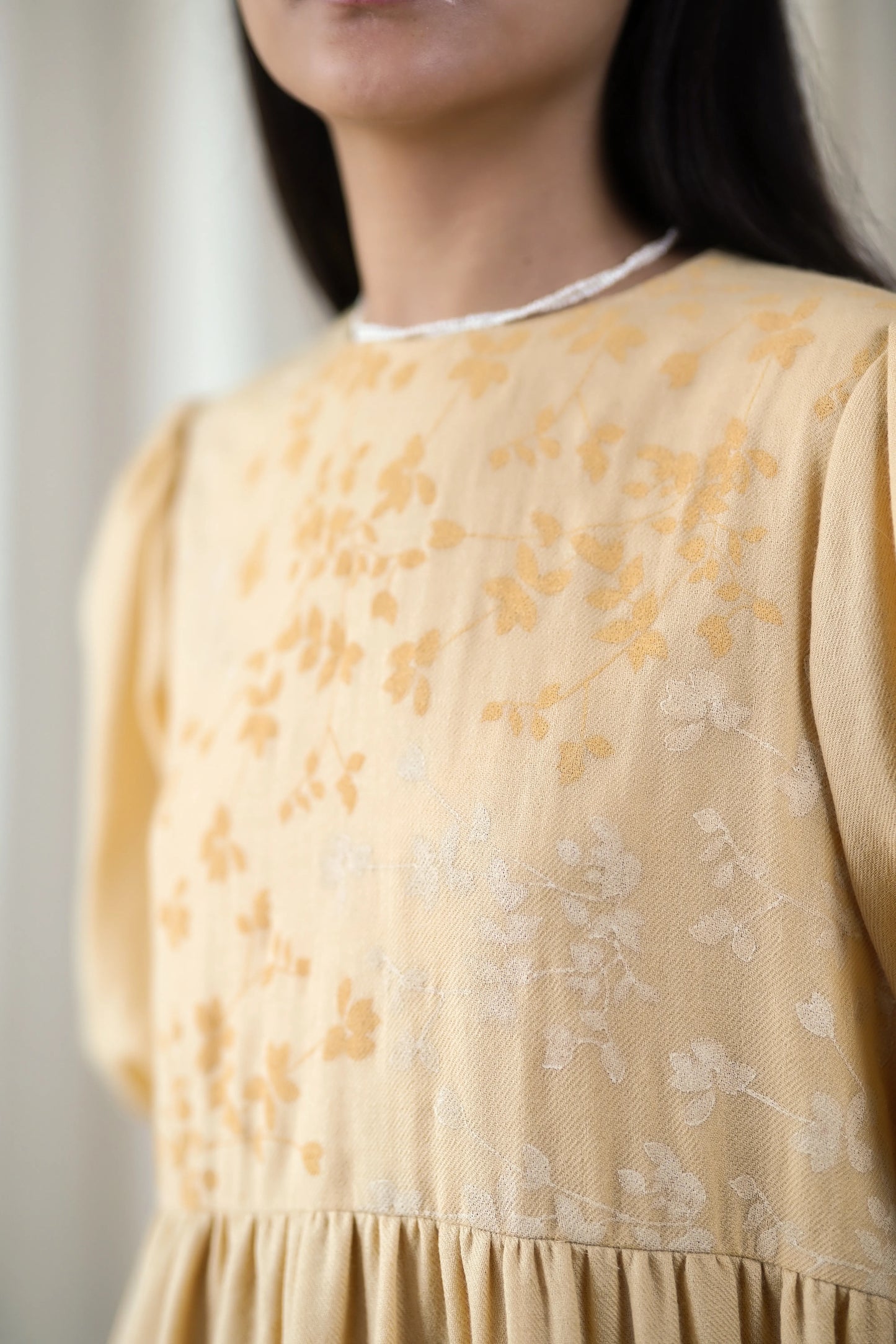 printed woolen dress