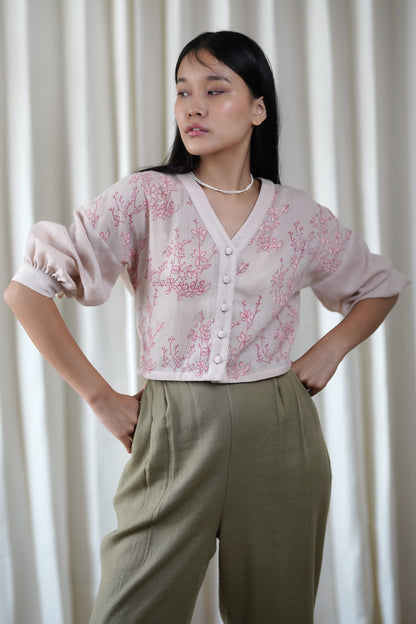 printed cardigan