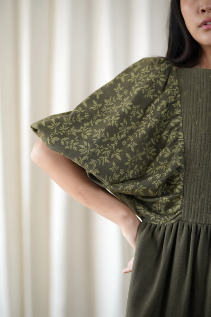 Printed olive dress