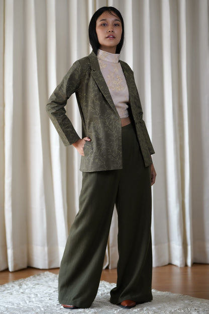 Flared maxi pants.