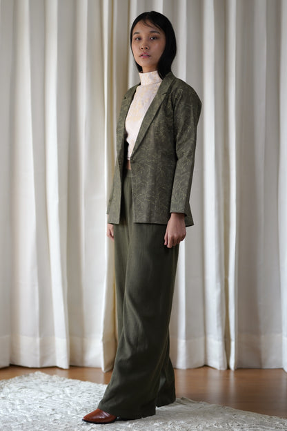 Flared maxi pants.