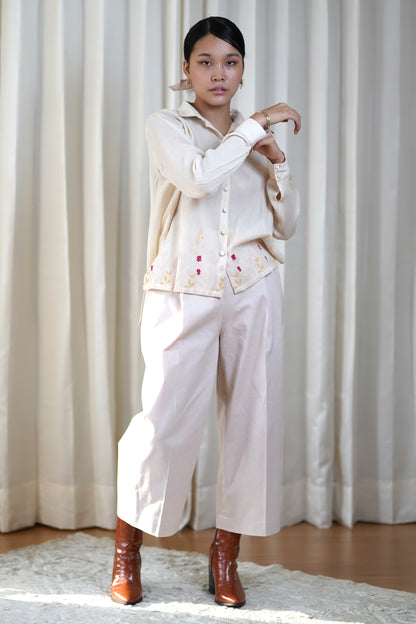 Twill straight pants