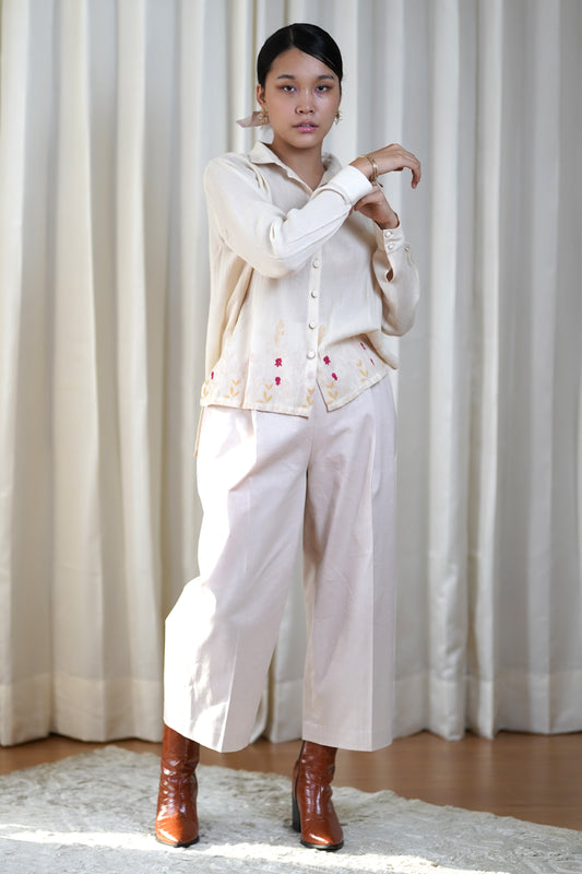 Twill straight pants
