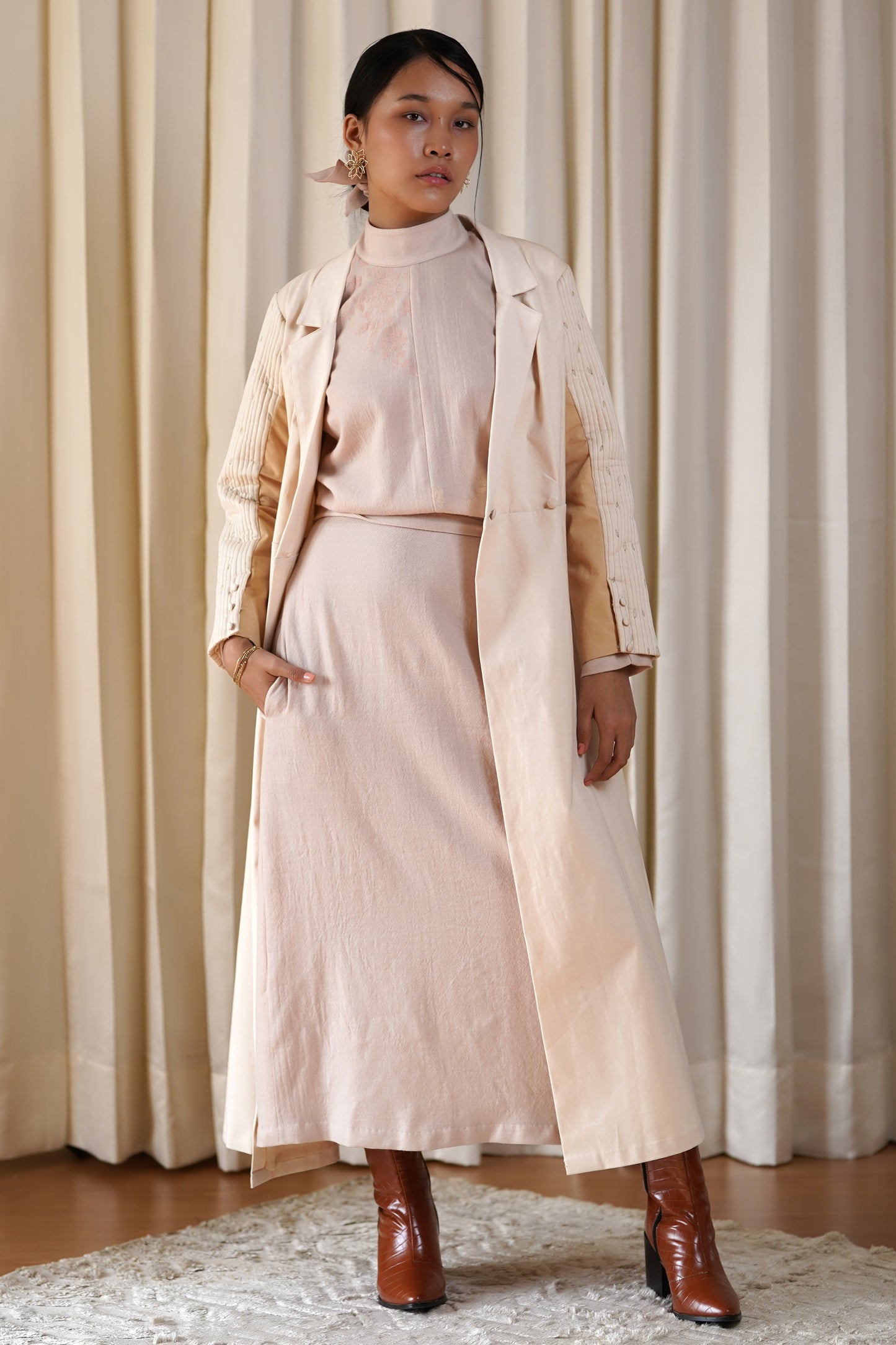 Quilted coat dress