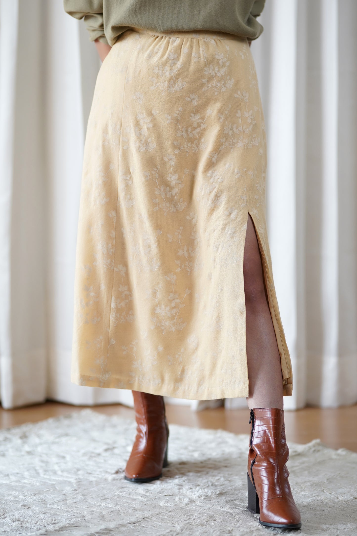 printed woolen skirt