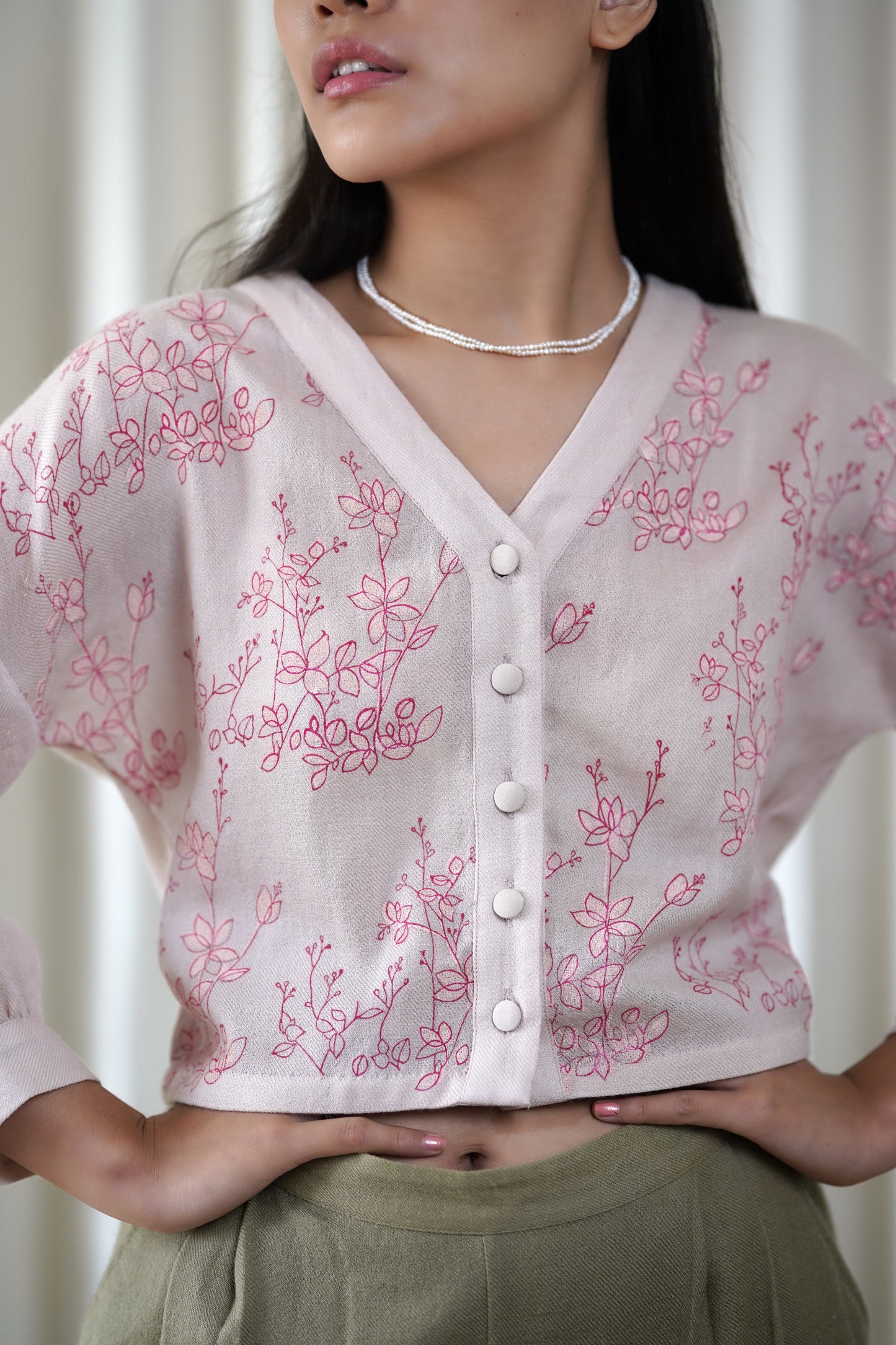 printed cardigan